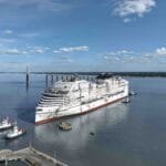 Το MSC World Atlantic κατά την καθέλκυσή του στο Chantiers de l’Atlantique