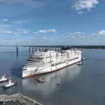 Το MSC World Atlantic κατά την καθέλκυσή του στο Chantiers de l’Atlantique